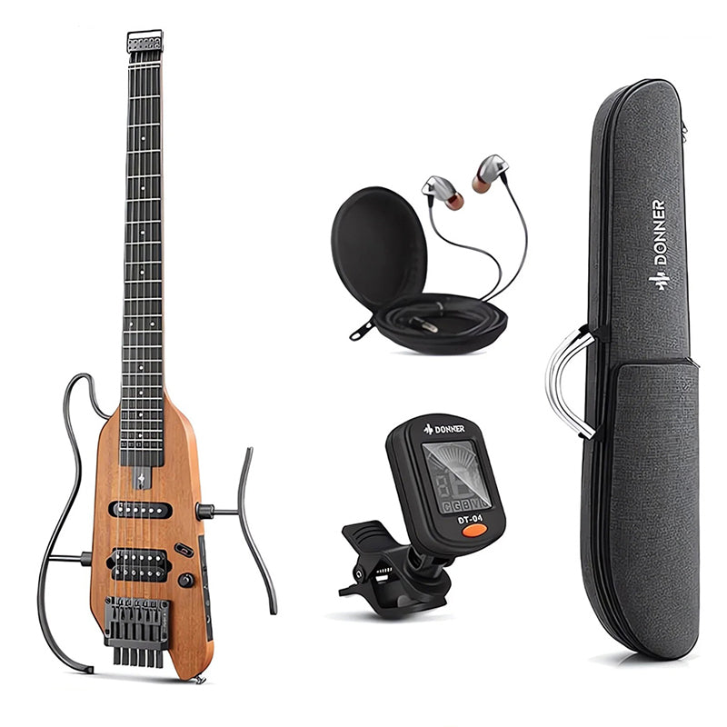 Donner HUSH-X headless silent electric travel guitar