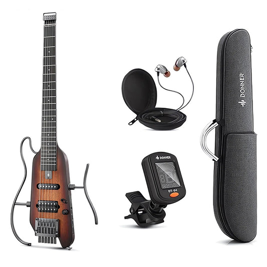 Donner HUSH-X headless silent electric travel guitar
