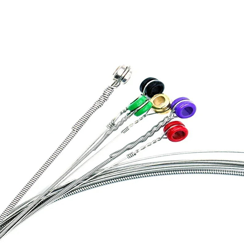 Set of colorful metal springs on a white background